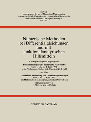 cover image of Numerische Methoden bei Differentialgleichungen und mit funktionalanalytischen Hilfsmitteln